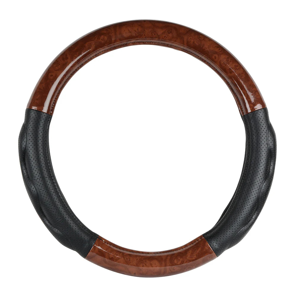 Heavy Duty Dark Wood 18" Steering Wheel Cover