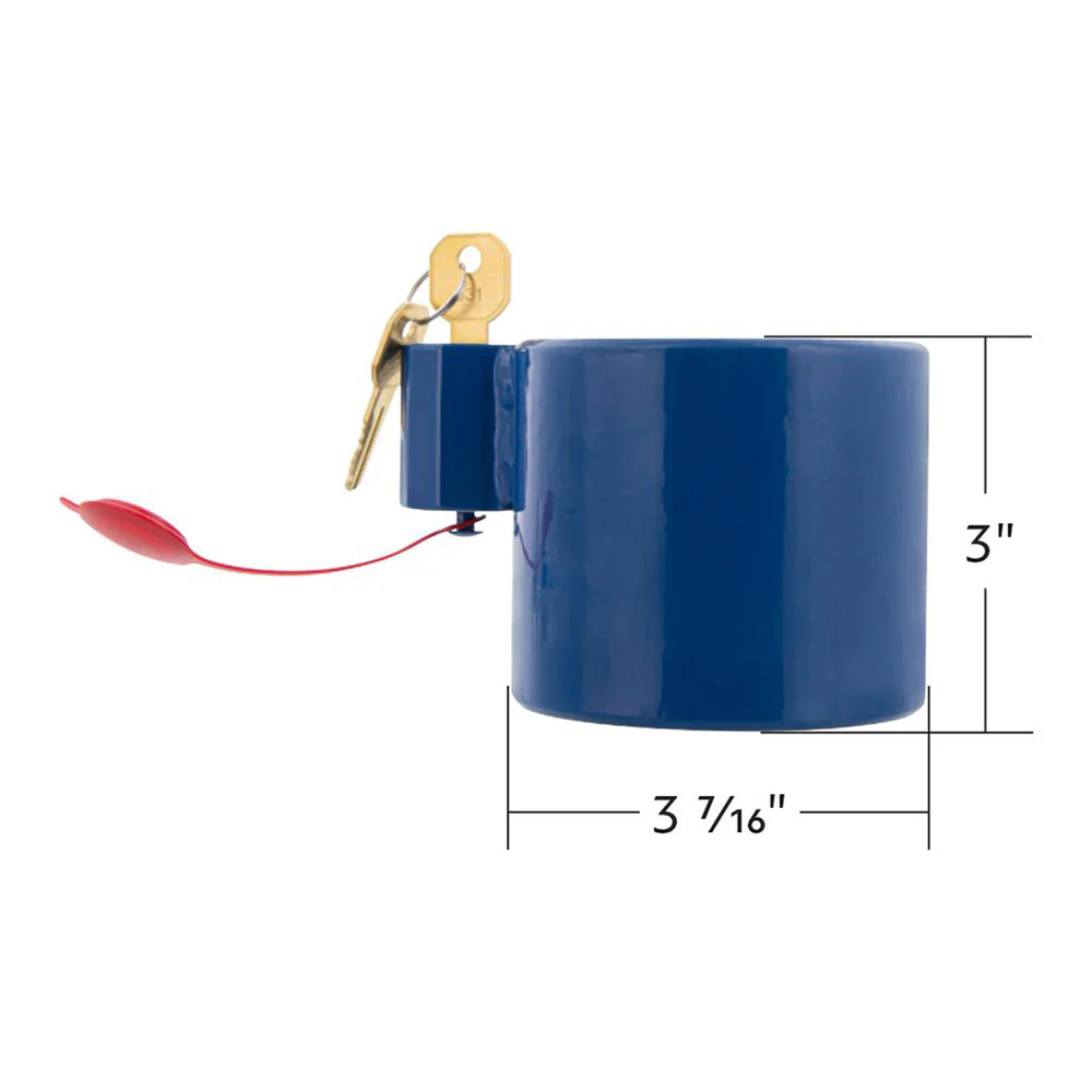 Heavy Duty Steel Blue King Pin Lock For 2" Diameter Kingpin - Image 4