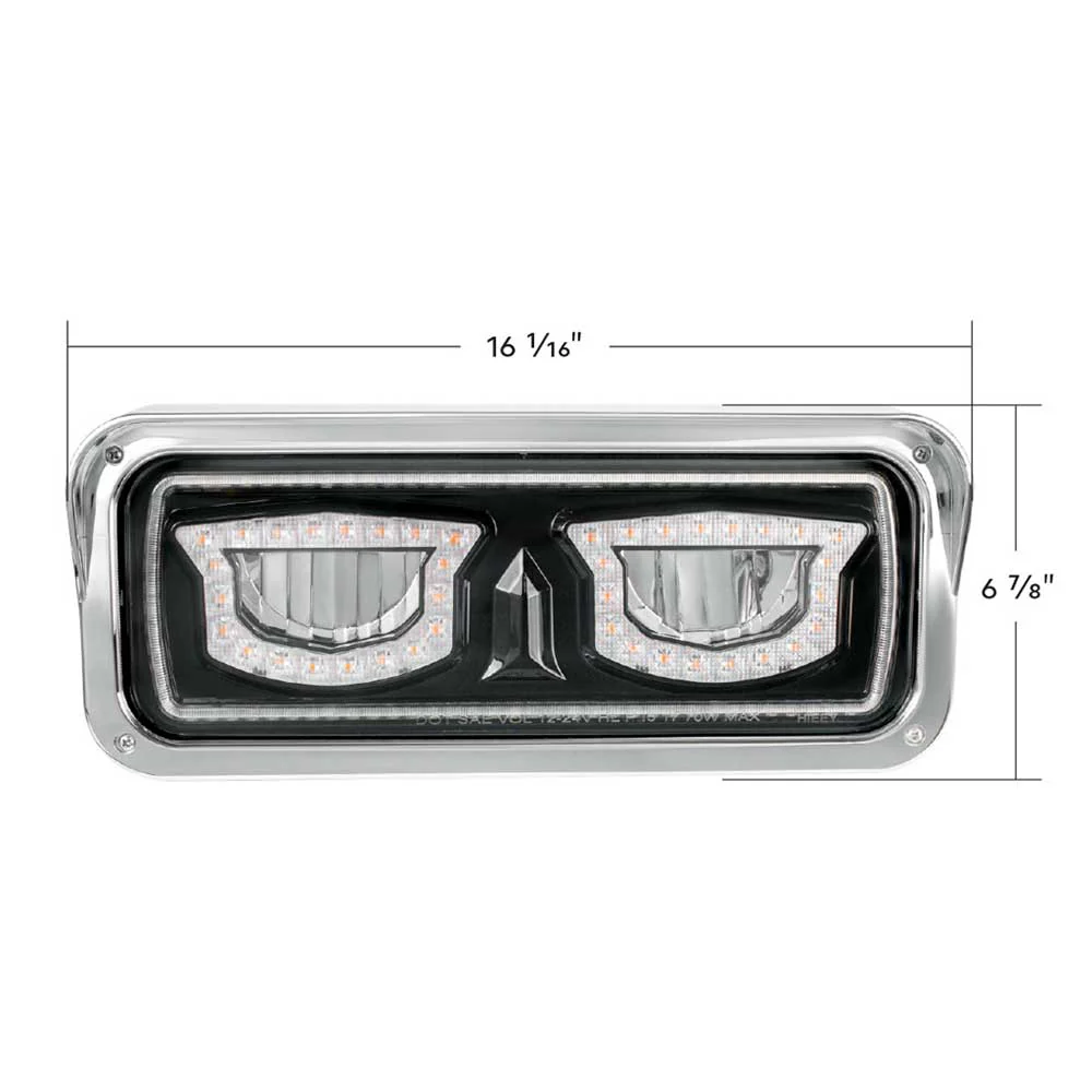 High Power LED Black Inner Housing Headlight w/ Turn Signal, Position Light - Image 3