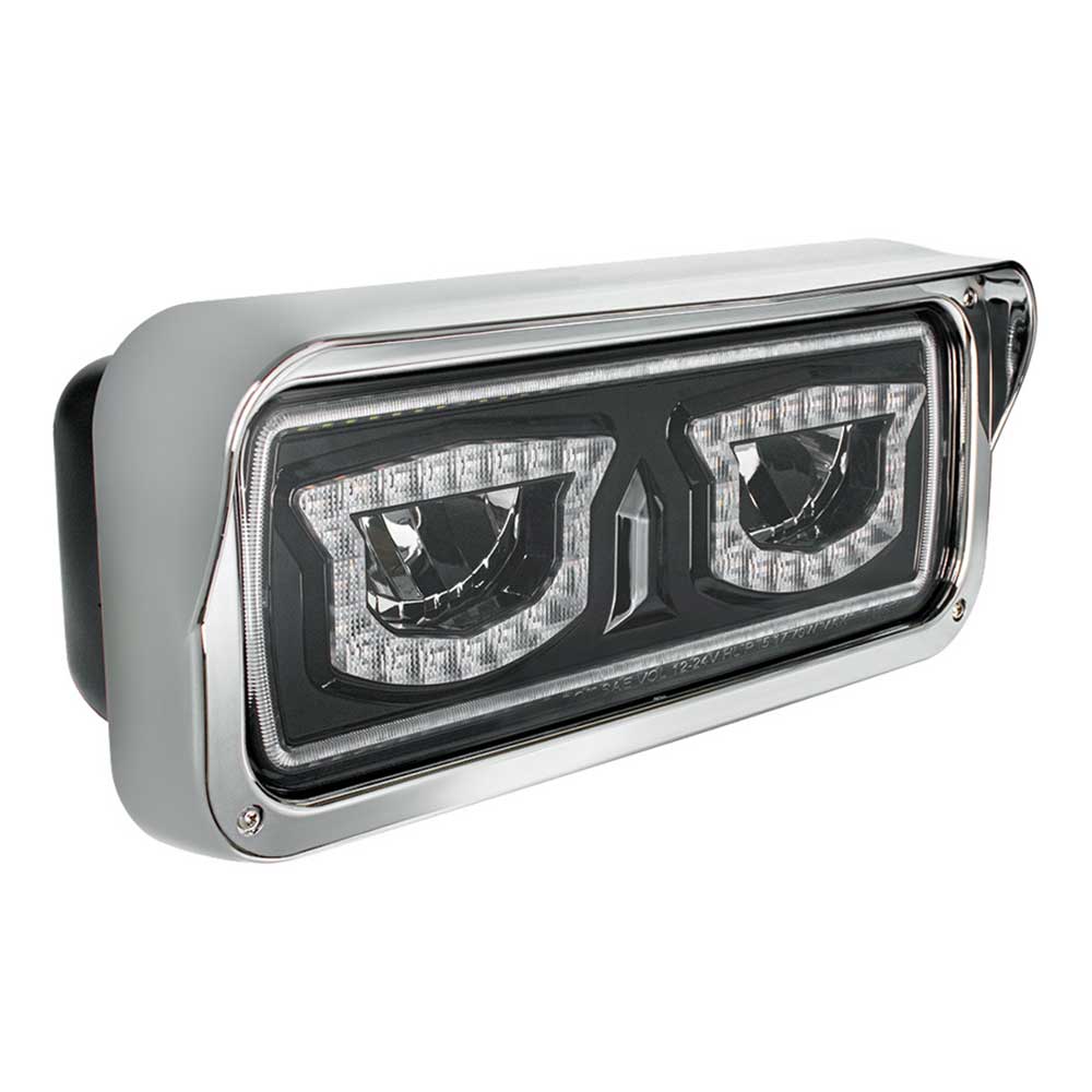 High Power LED Black Inner Housing Headlight w/ Turn Signal, Position Light - Image 5