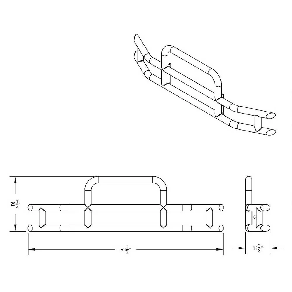 HighwayShield I10 SS Grille Guard, Bracket Kit for Intl LT, ProStar - Image 3