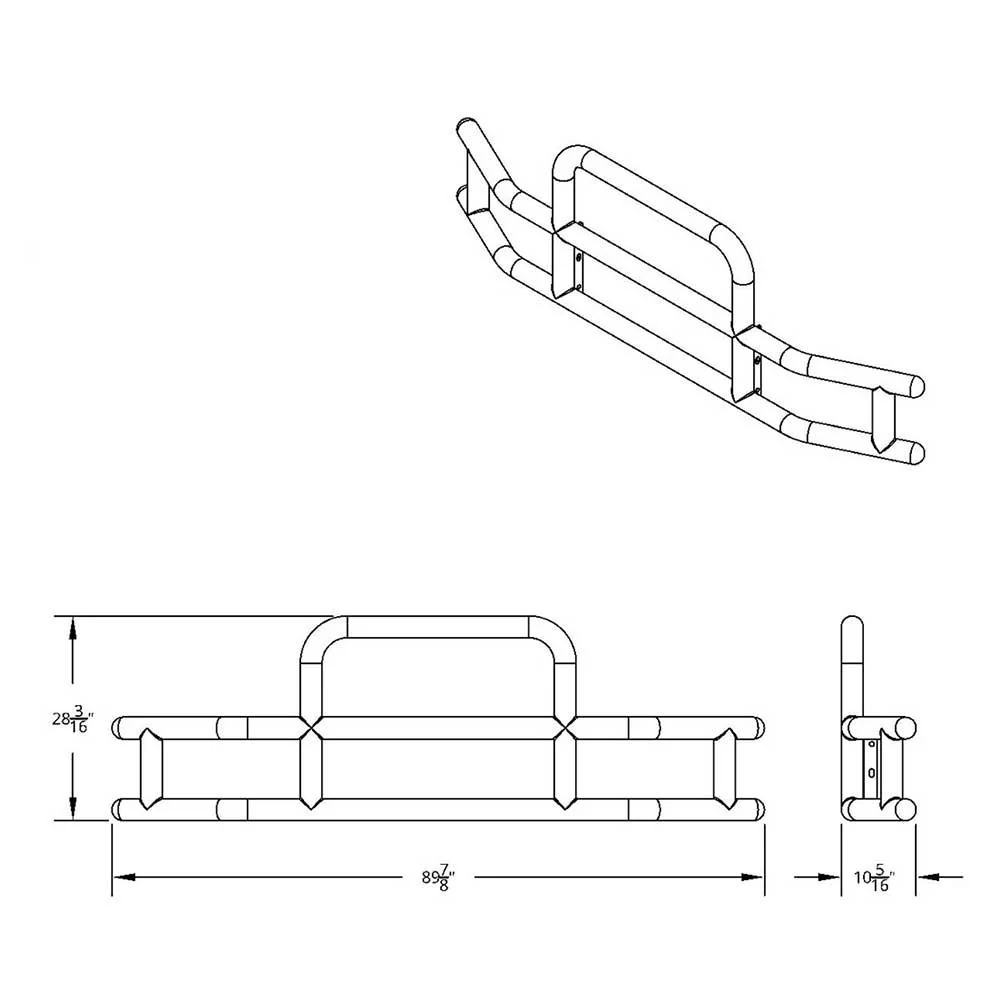 HighwayShield I15 SS Grille Guard, Bracket Kit for 2018+ FL Cascadia - Image 3