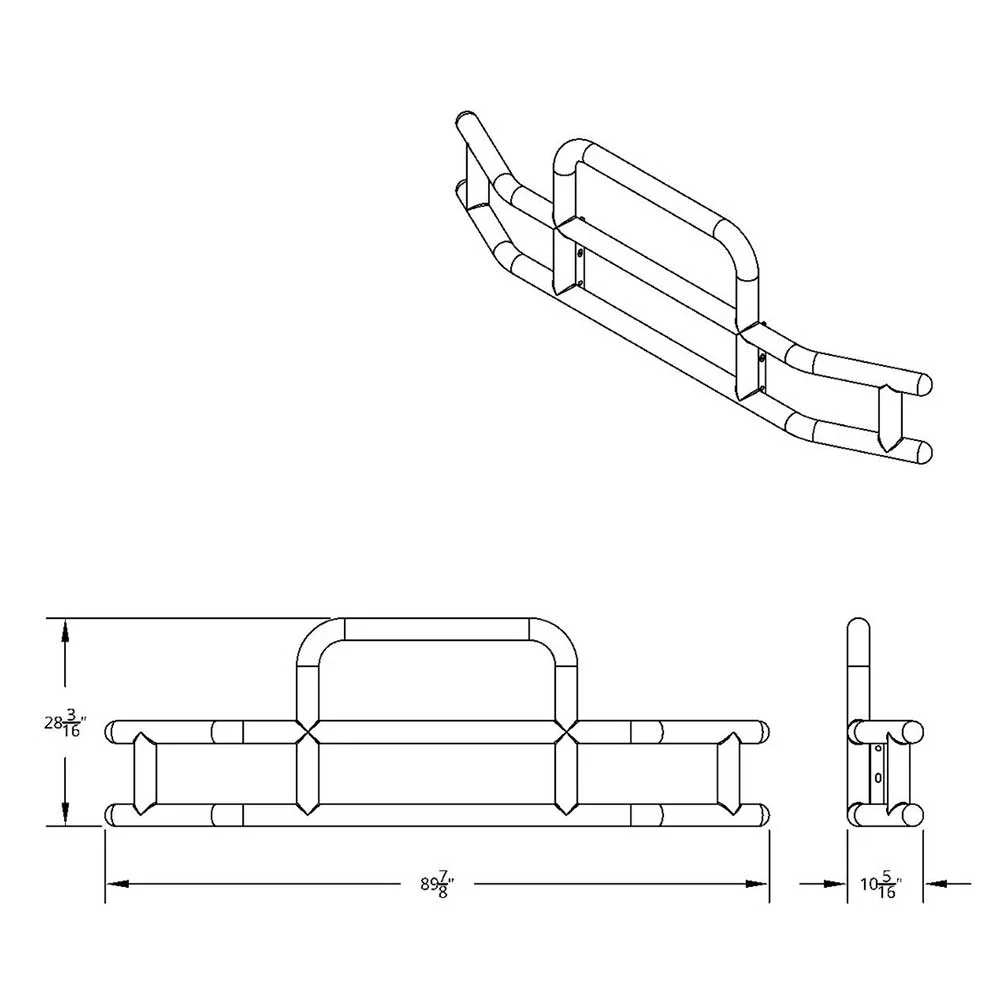 HighwayShield I15 SS Grille Guard, Bracket Kit for 2022+ KW T680, PB 579 - Image 3