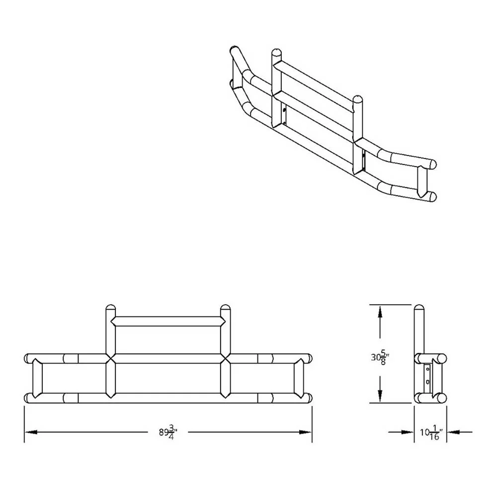 HighwayShield I20 SS Grille Guard, Bracket Kit for 2003-2017 Volvo VNL - Image 3