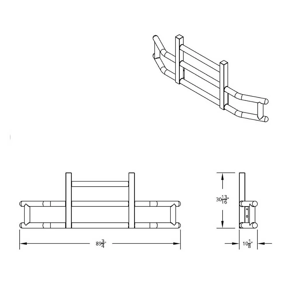 HighwayShield I25 SS Grille Guard, Bracket Kit for 2018+ Volvo VNL - Image 3