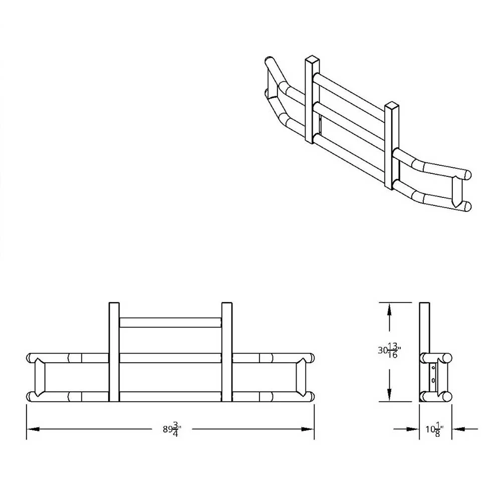 HighwayShield I25 SS Grille Guard, Bracket Kit for PB 579, 587, KW T660 - Image 3