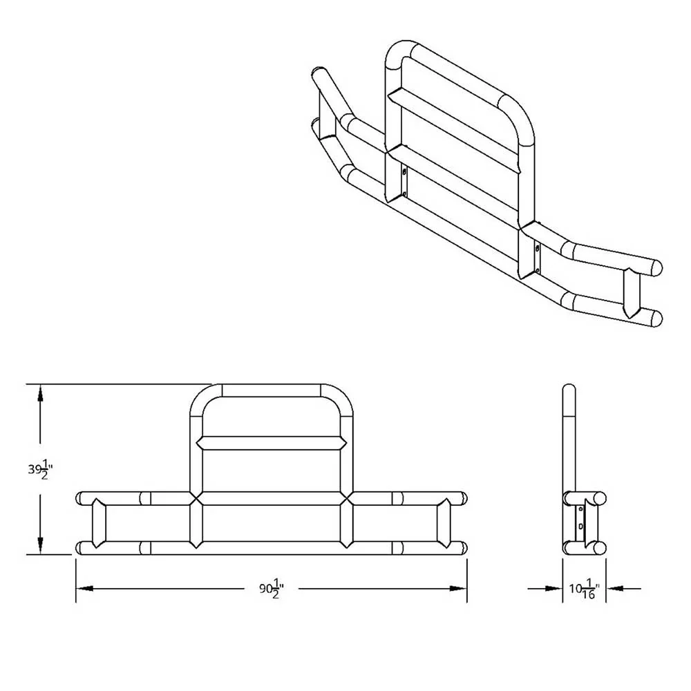 HighwayShield I85 SS Grille Guard, Bracket Kit for 2013-2021 KW T680 - Image 3