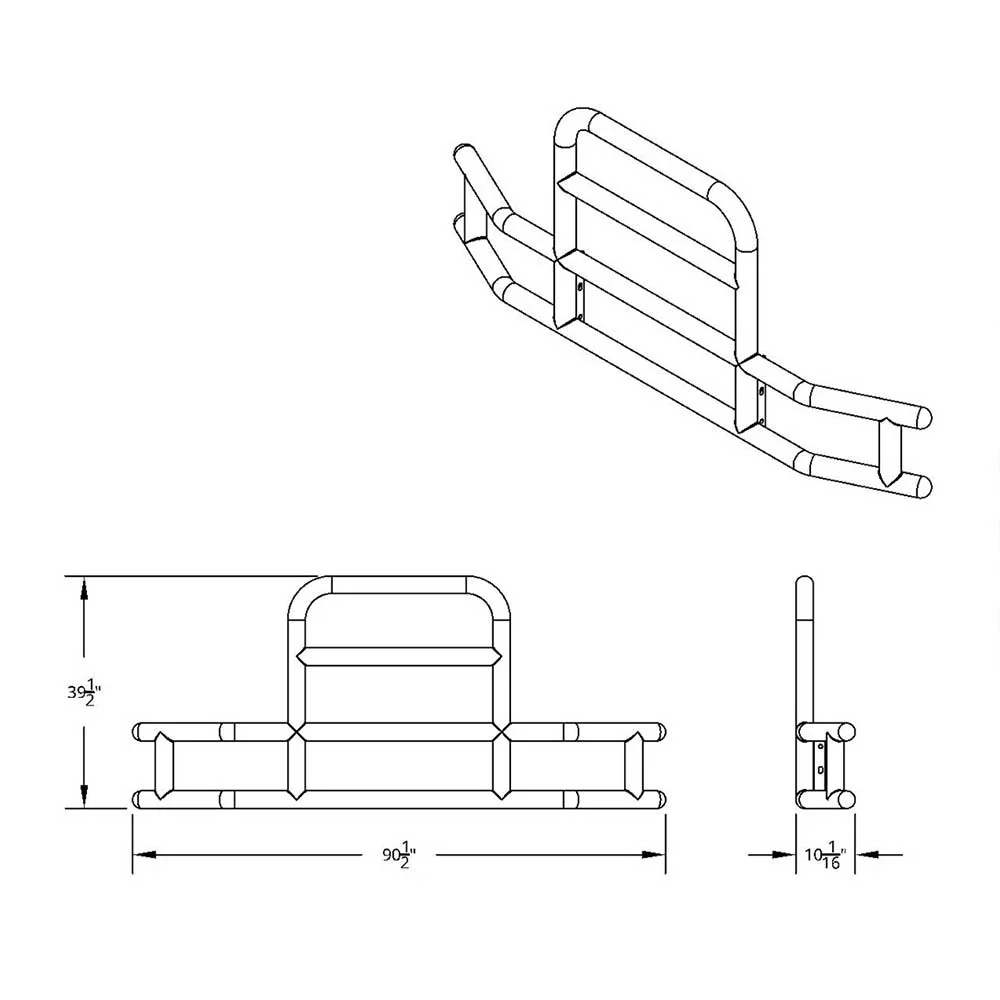 HighwayShield I85 SS Grille Guard, Bracket Kit for 2018+ Volvo VNL - Image 3
