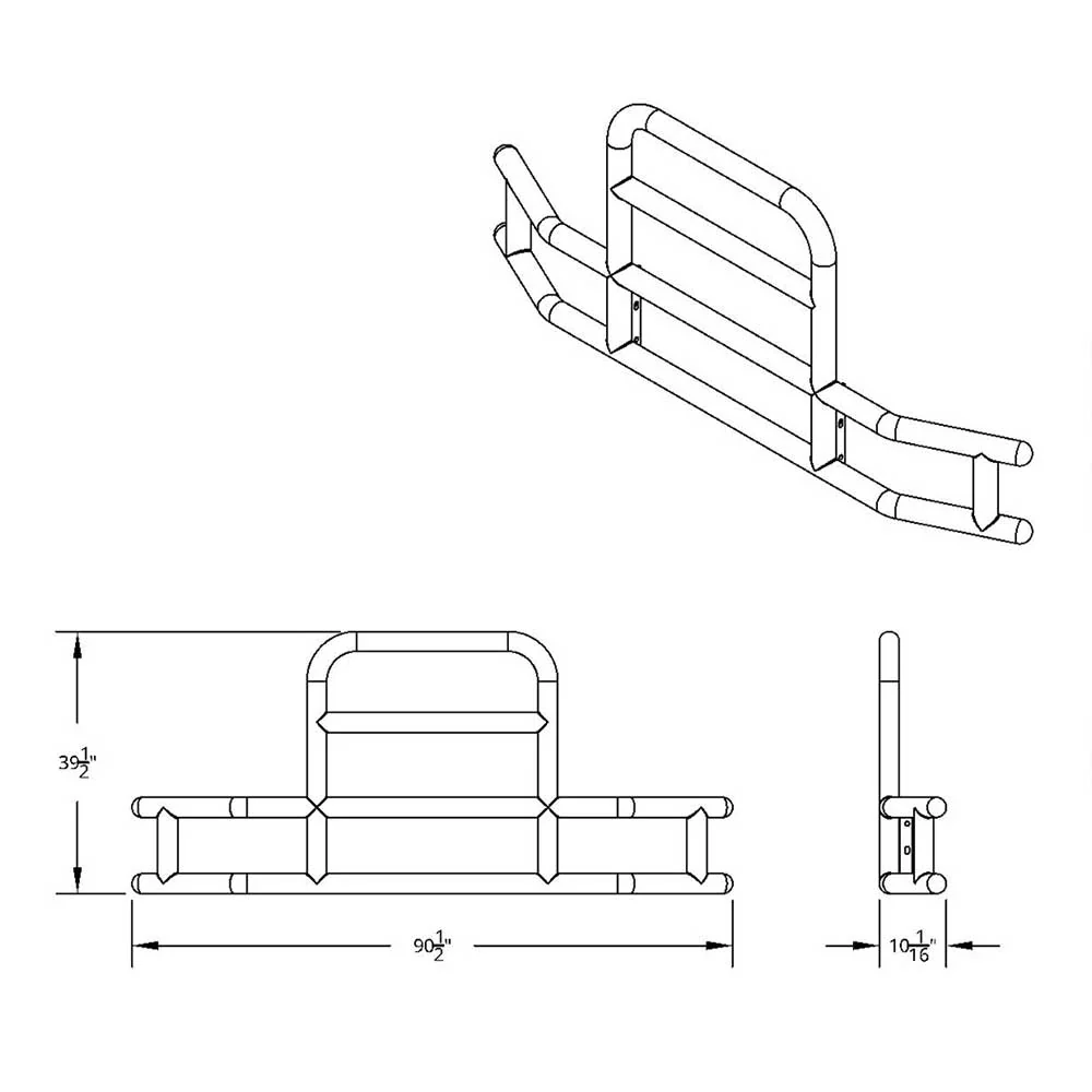 HighwayShield I85 SS Grille Guard, Bracket Kit for Intl LT, Prostar - Image 3