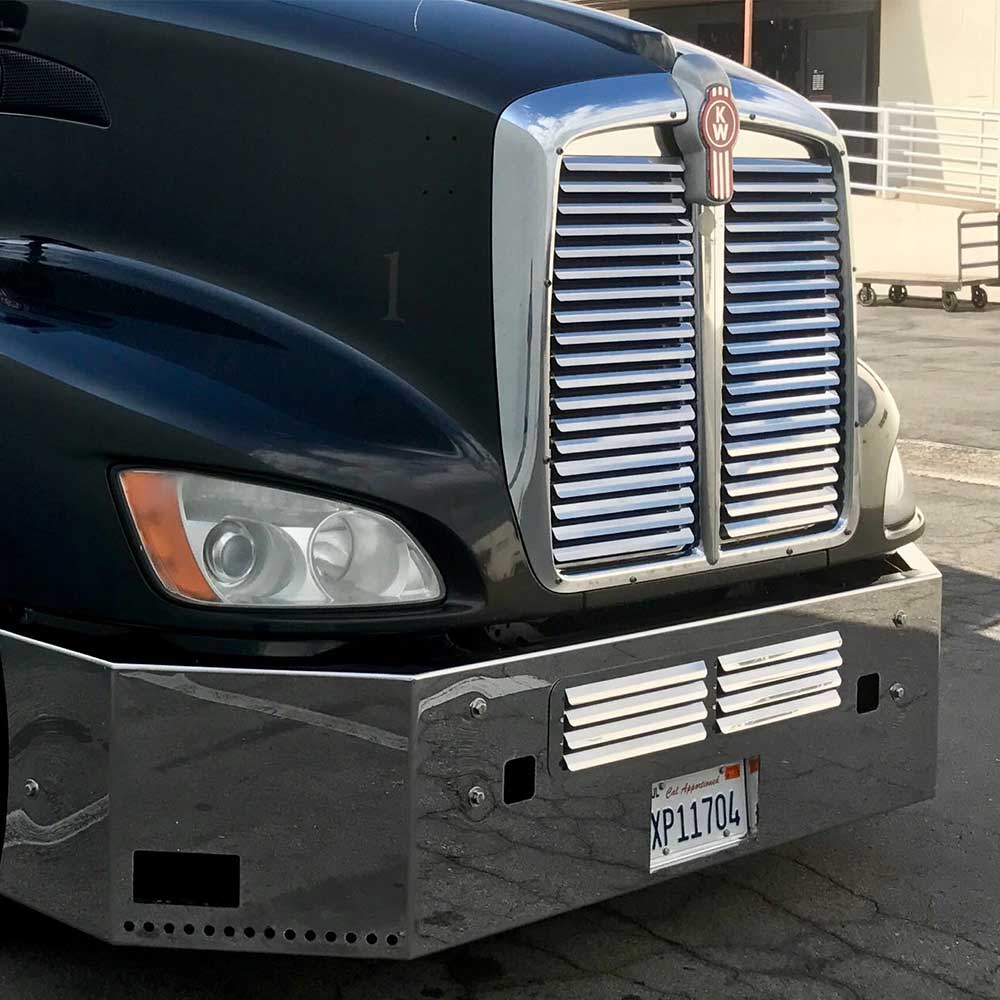 Hood Stainless Grill with 19 Louvers Per Side 2008 - 2017 Kenworth T660