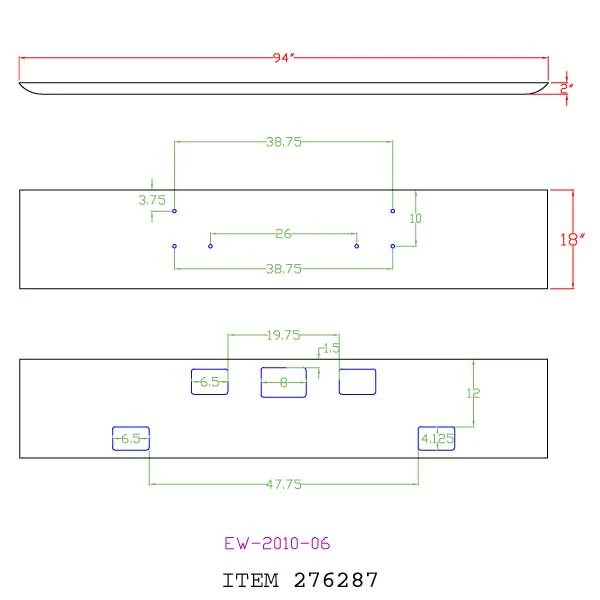 International 5900i 01-11 18" Texas Square Bumper
