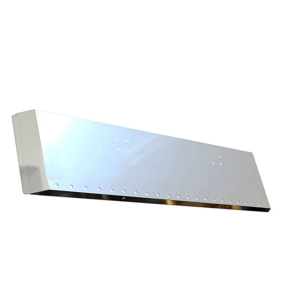 International 9900i/9900ix Stainless Steel 18" Switchback End Bumper with Twenty-Two 3/4" Light Cutouts