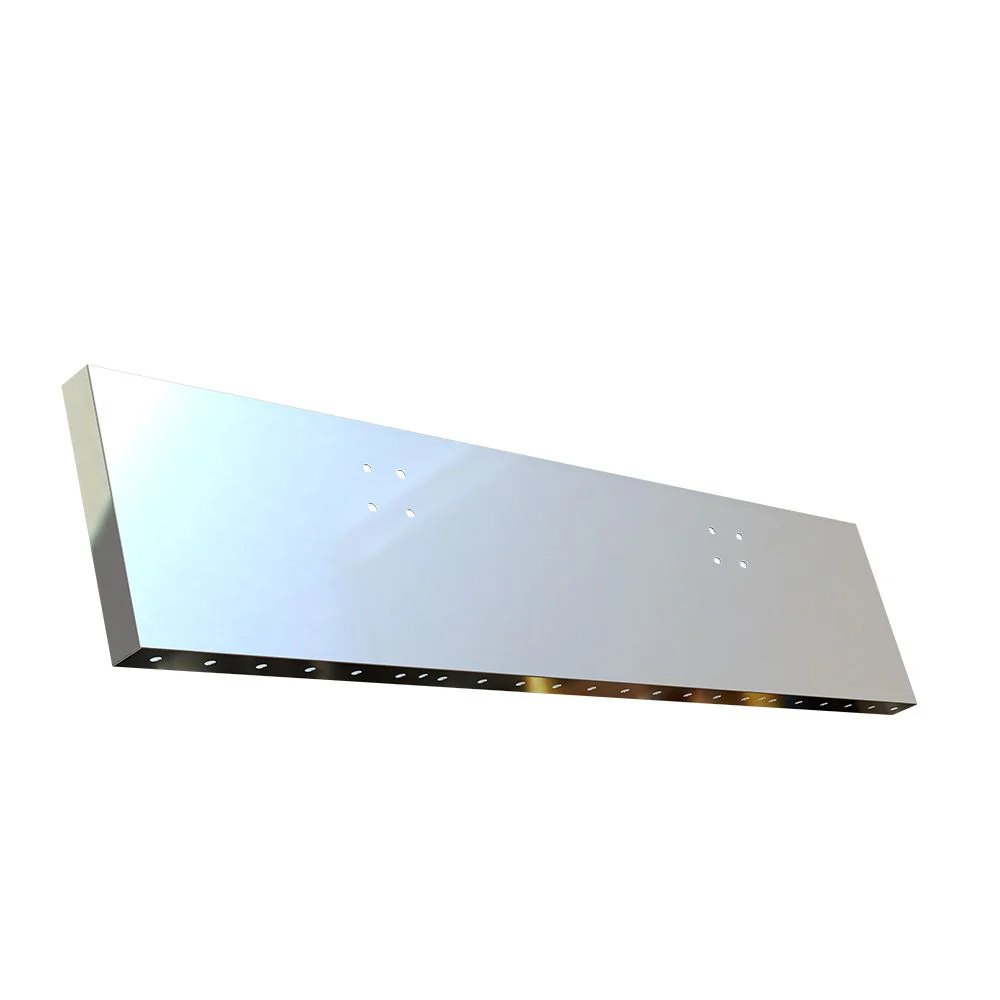 International 9900i/9900ix Stainless Steel 22" Standard Mount Boxed End Bumper with  ¾" Under Glow Cutouts