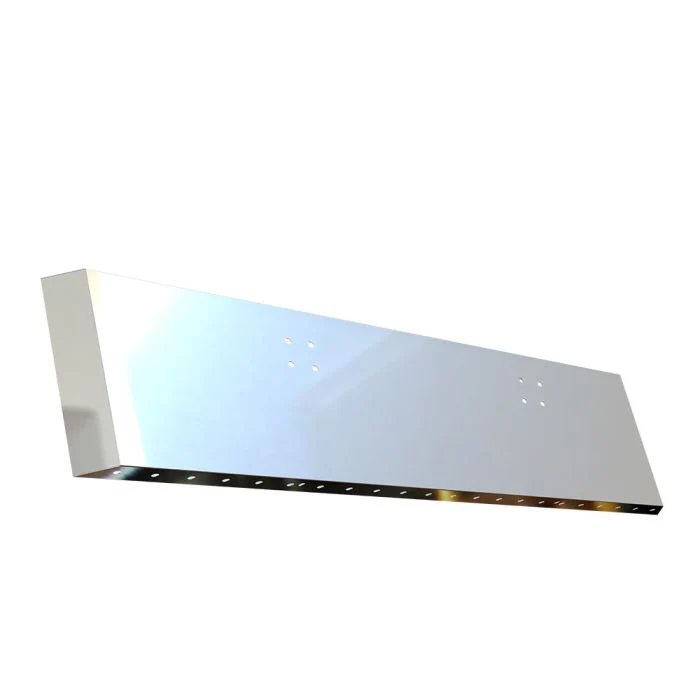 International 9900i/9900ix Stainless Steel 22" Standard Mount Mitered End Bumper with  ¾" Under Glow Cutouts