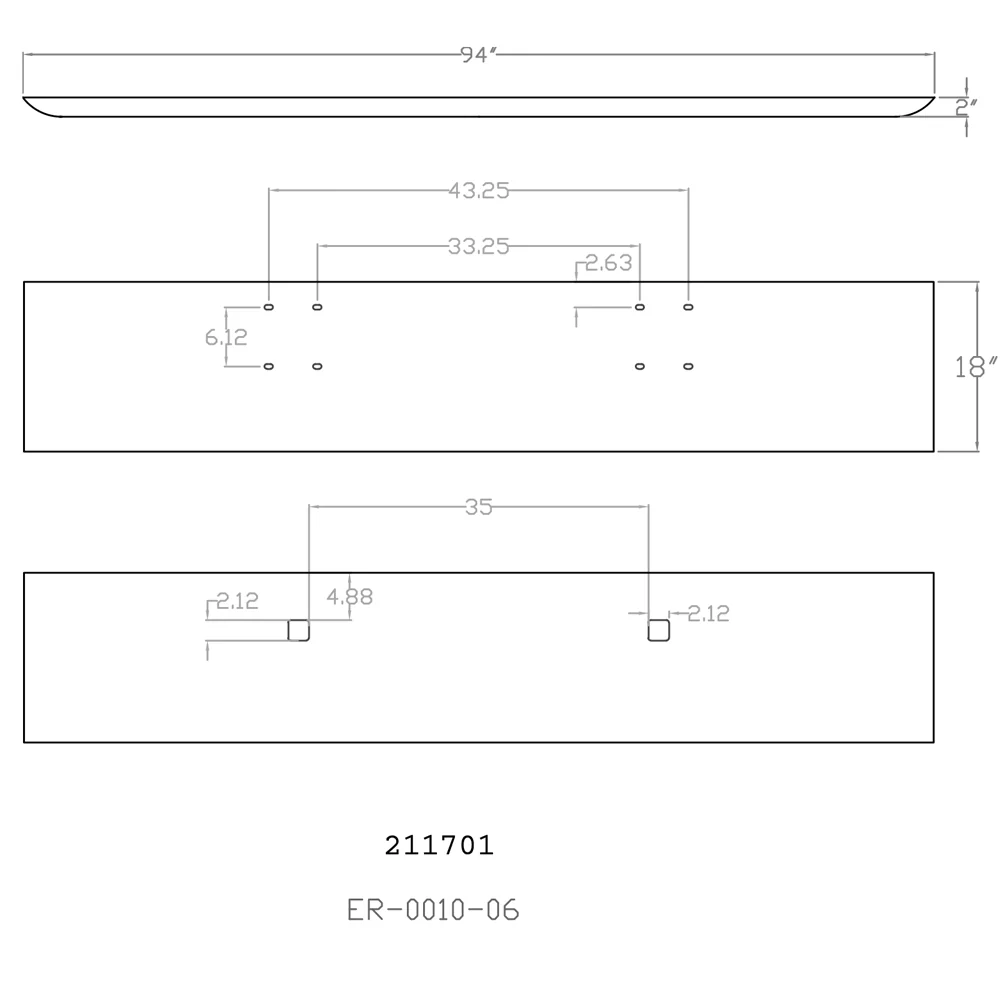International 9900ix 2000+ 18" Texas Square Bumper - Image 3