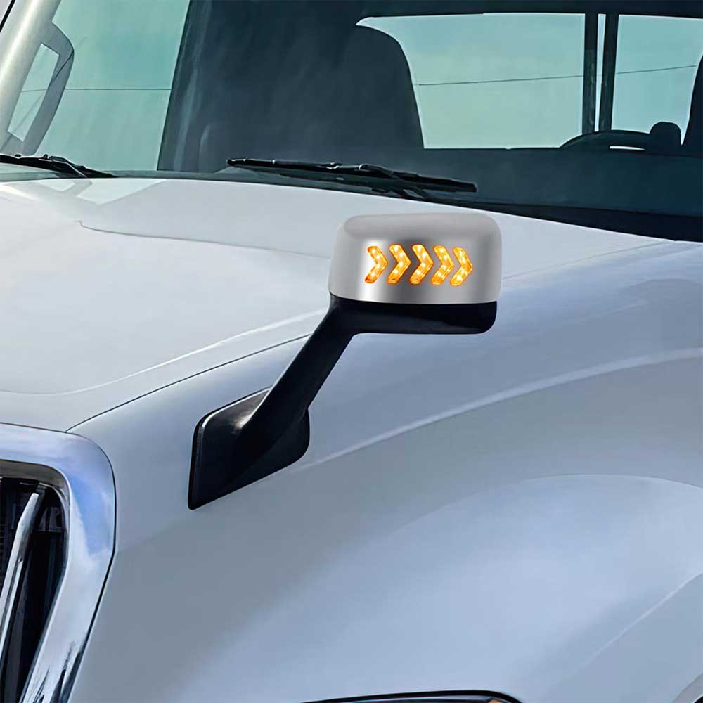 International LT 2018+ Hood Mirror Assembly with LED Sequential Turn Signal - Image 3