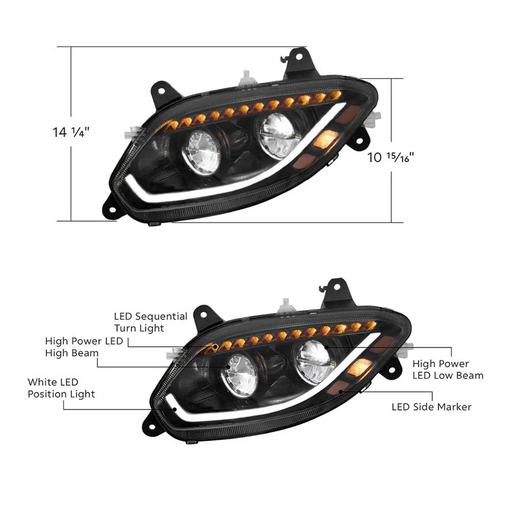 International LT Black Inner Housing 86 LED Headlight - Image 2