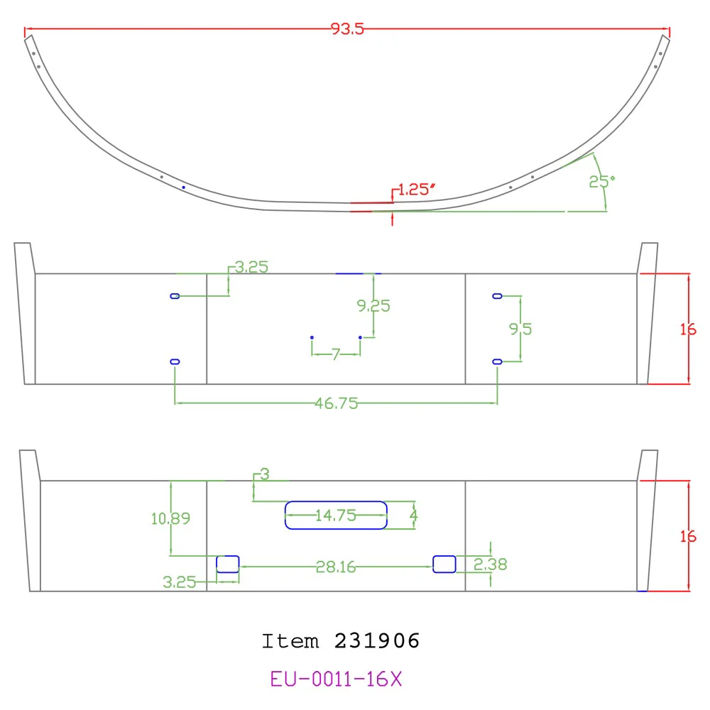 International Prostar 16" Set Back Chrome Bumper - Image 4