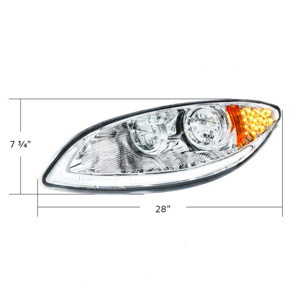 International Prostar 2006-2017 LED Headlight with LED Light Bar and Turn Signal - Image 3