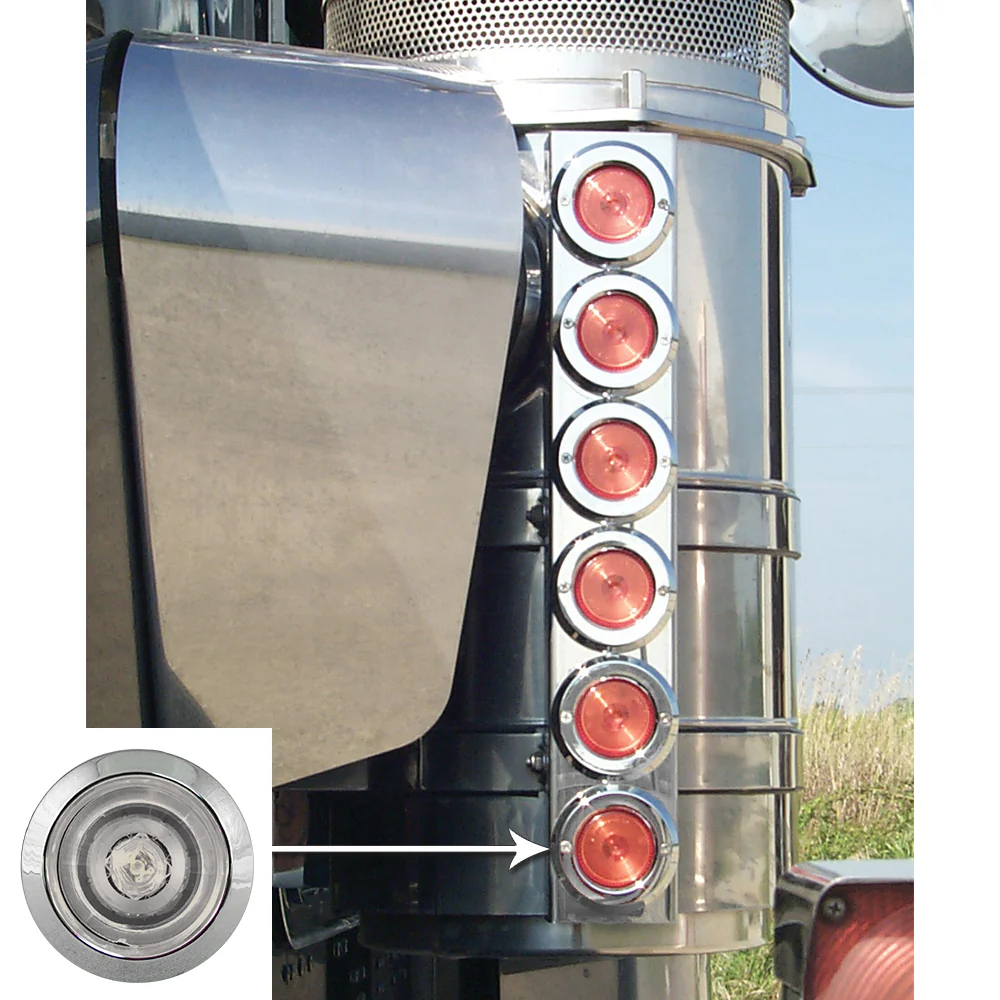 Kenworth 13" Air Cleaner Light Bars with Amber/Clear Bulls-Eye LED