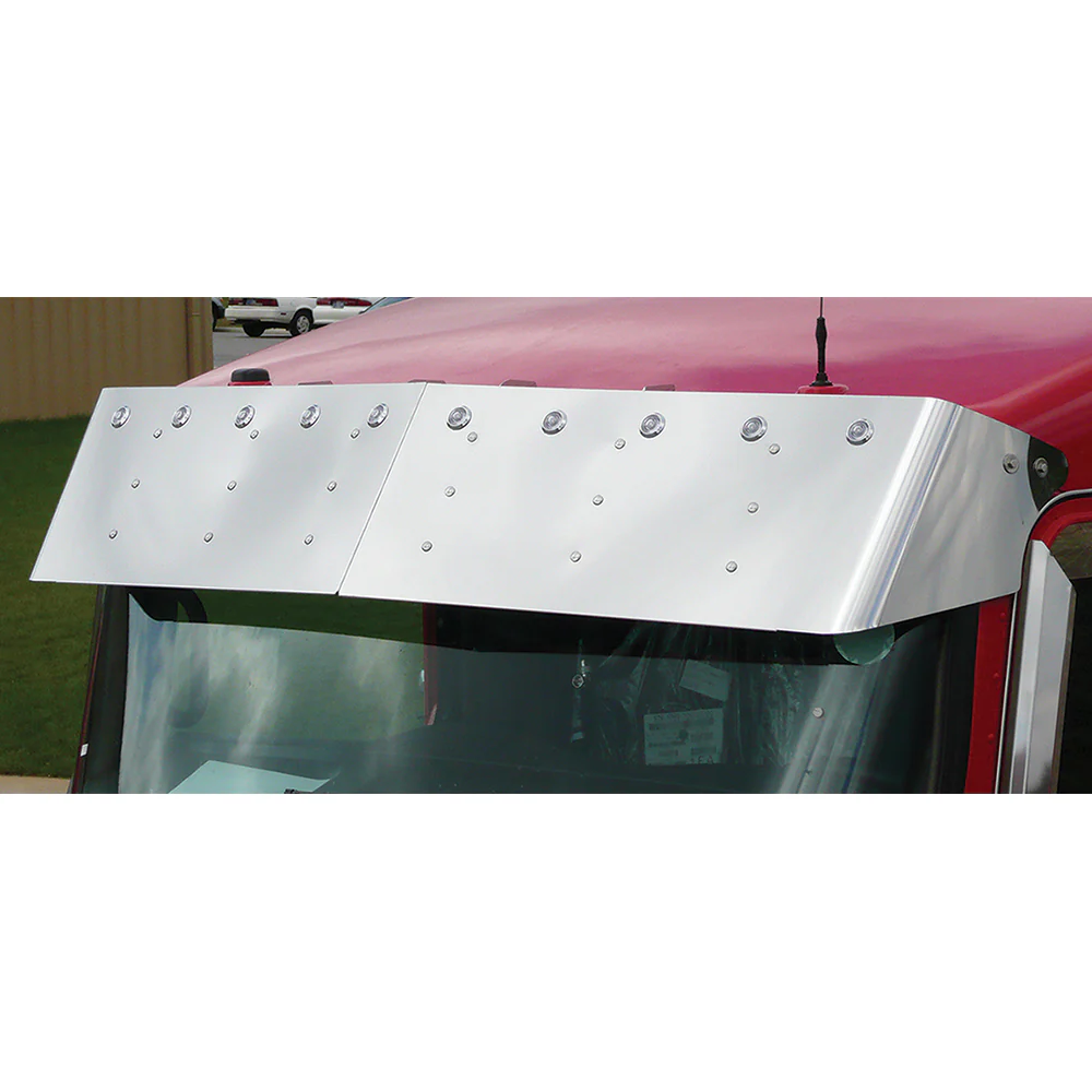 Kenworth 13" Visor with Ten 3/4" Button Lights & Bezels
