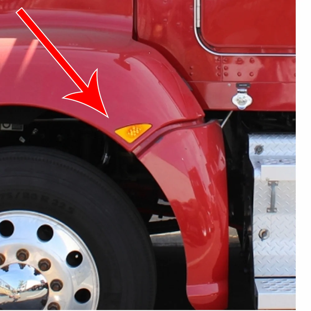 Kenworth 2007 and newer 11 Amber LED Fender Signal Light - Image 2