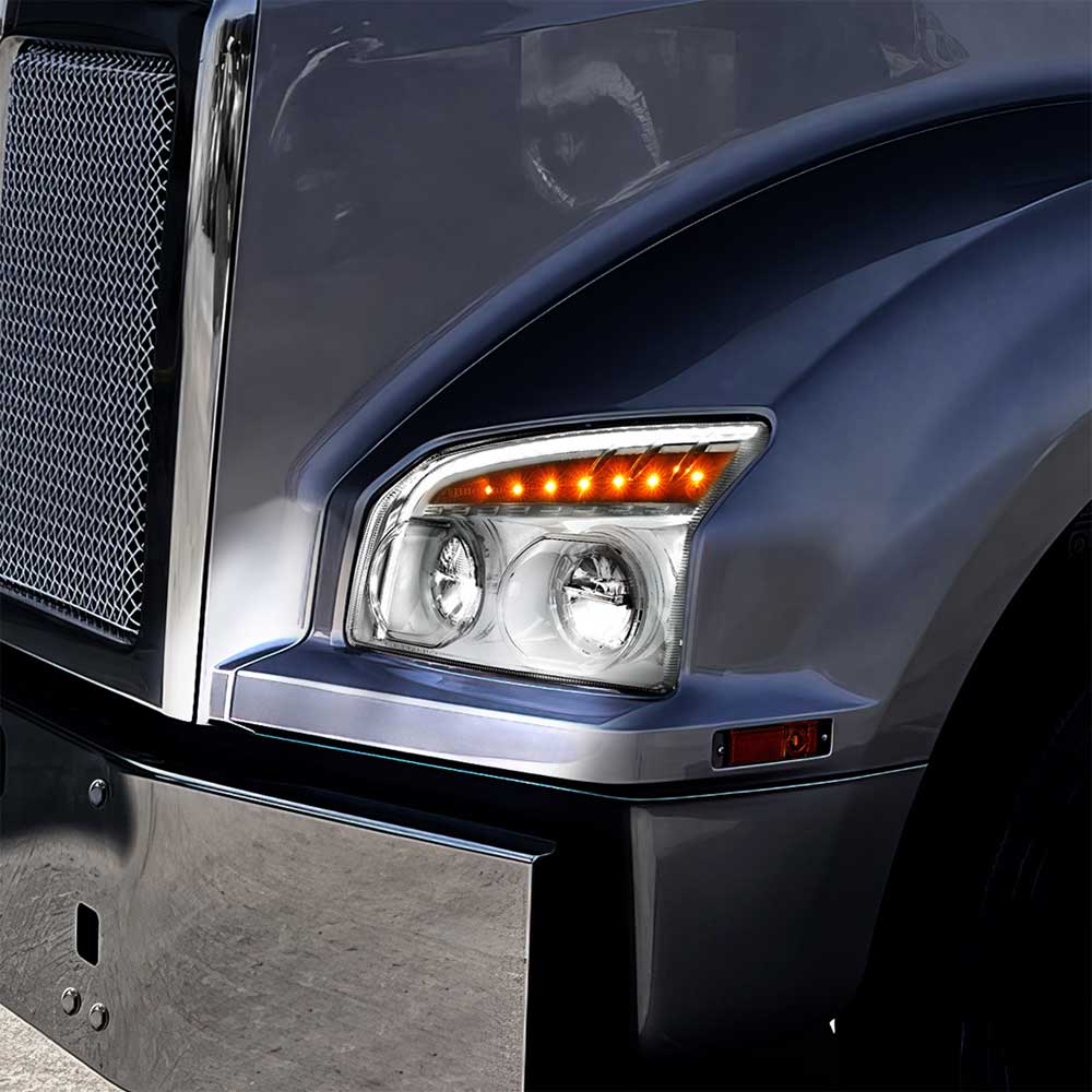 Kenworth 2015+ T880 Headlight with Turn Signal, Light Bar - Image 3