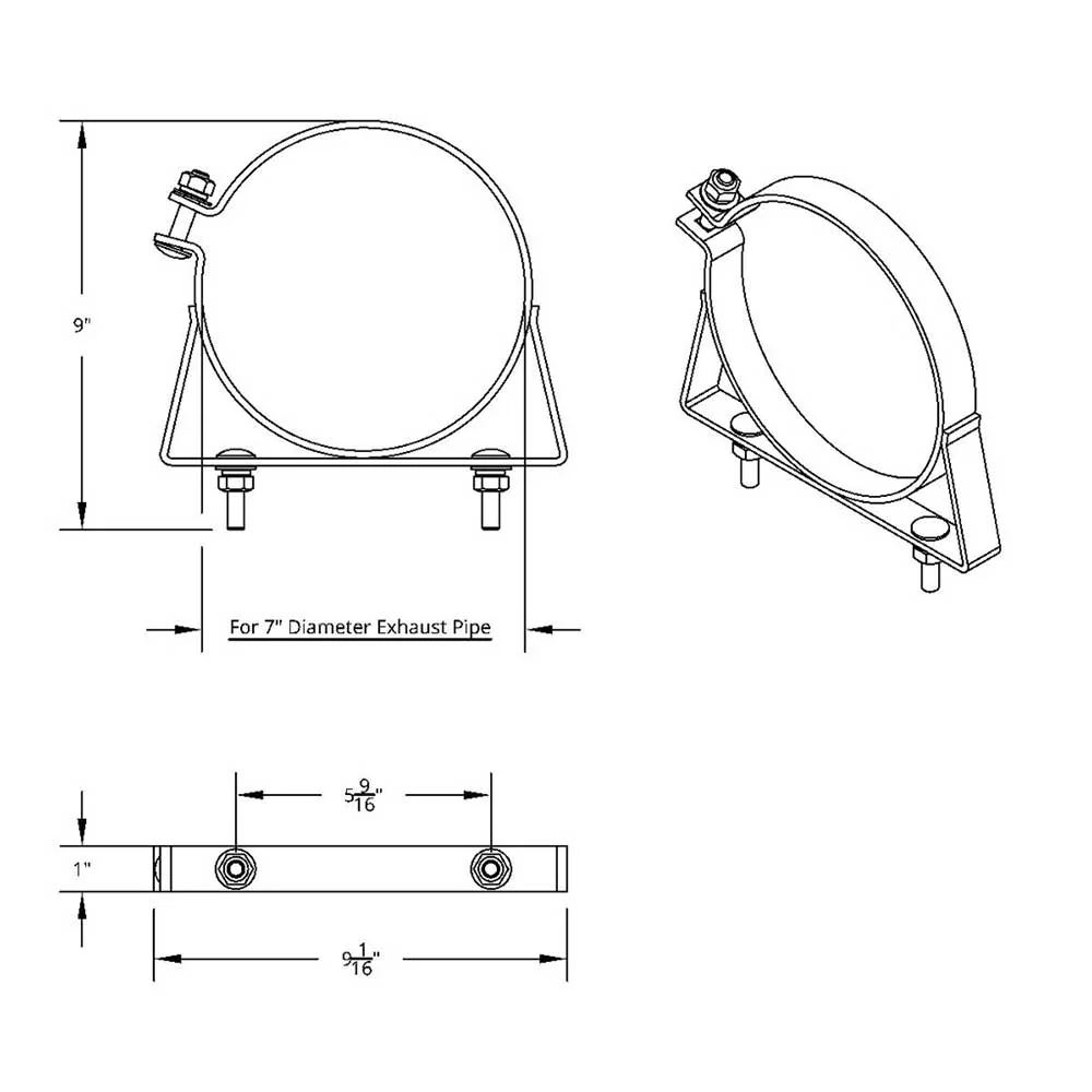 Kenworth 7" Stainless Steel Exhaust Clamp - Image 3