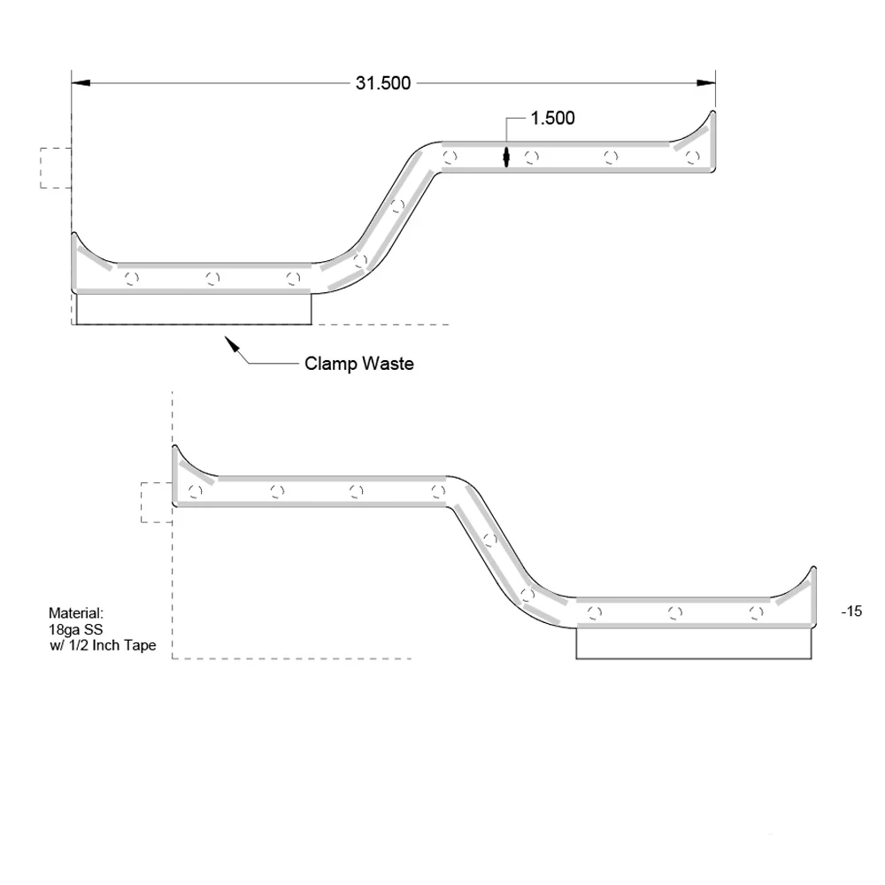 Kenworth DayLite Door Contoured Under Window Trim Slim Style - Image 2