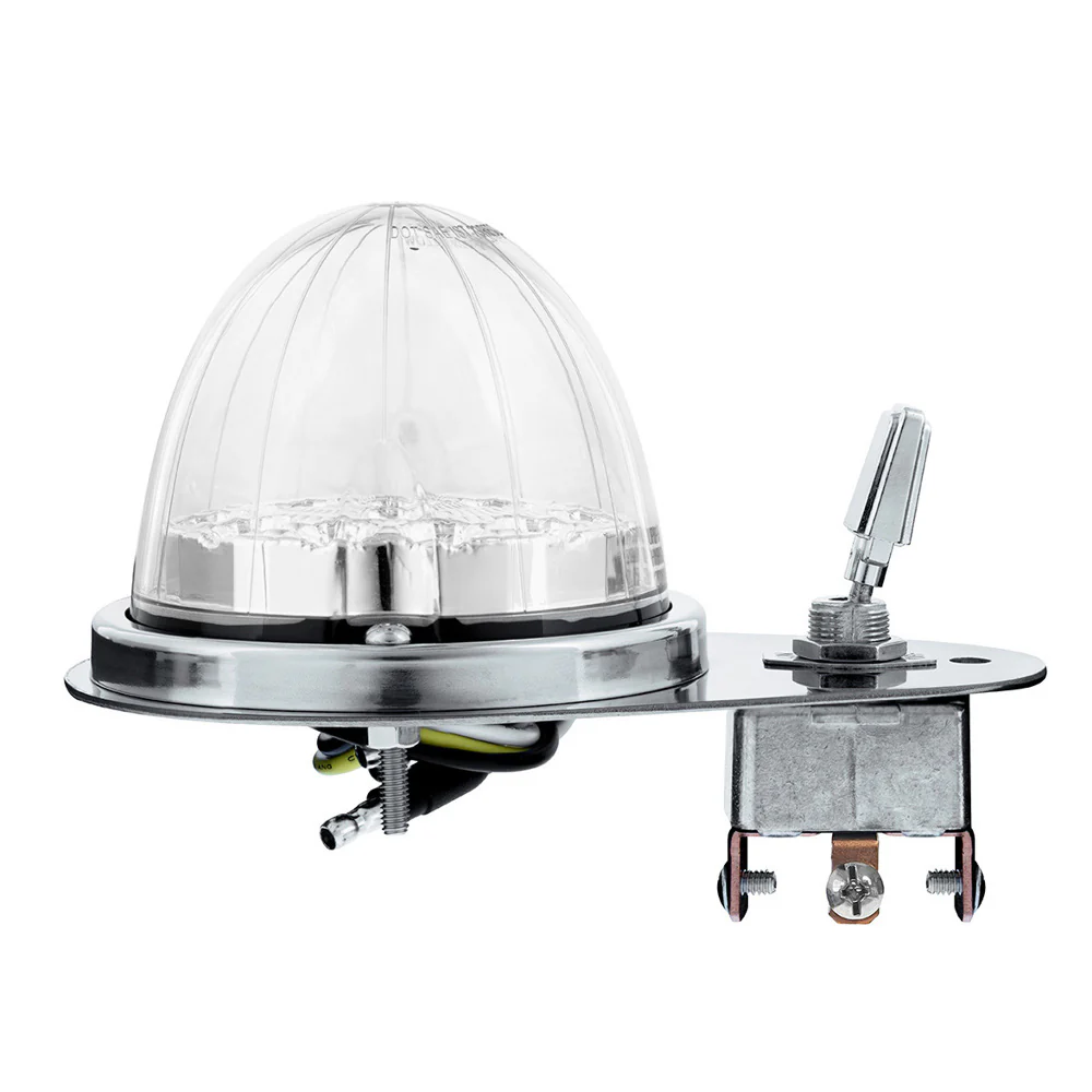 Kenworth Double Fury 17 LED Watermelon Clear Lens Above Door Dome SS Light Kit - Image 11