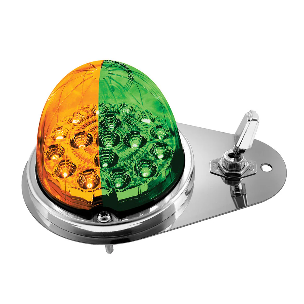 Kenworth Double Fury 17 LED Watermelon Clear Lens Above Door Dome SS Light Kit - Image 17