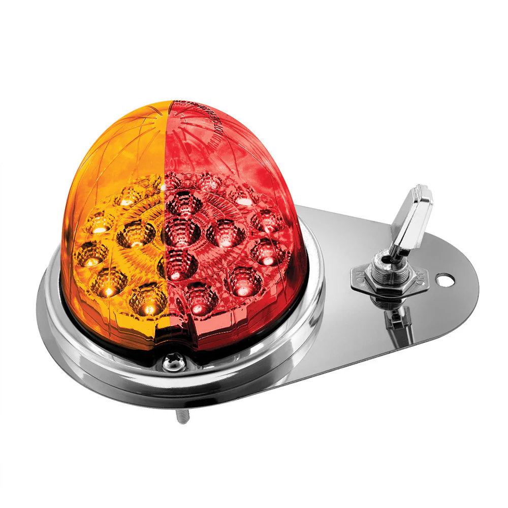 Kenworth Double Fury 17 LED Watermelon Clear Lens Above Door Dome SS Light Kit - Image 18