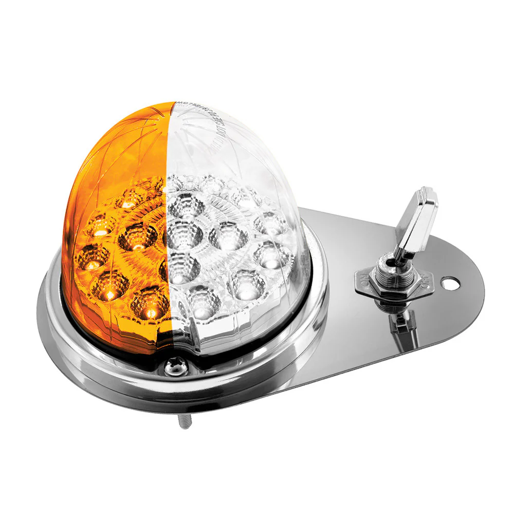 Kenworth Double Fury 17 LED Watermelon Clear Lens Above Door Dome SS Light Kit - Image 19
