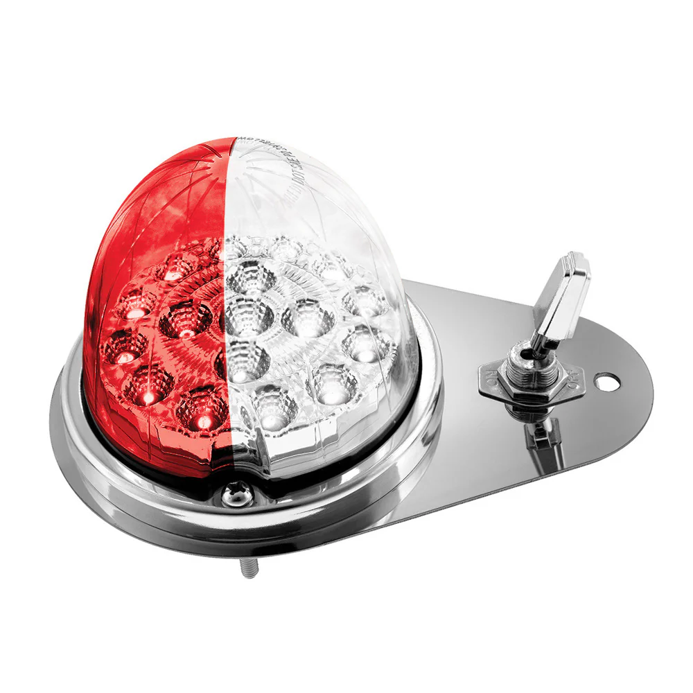 Kenworth Double Fury 17 LED Watermelon Clear Lens Above Door Dome SS Light Kit - Image 22