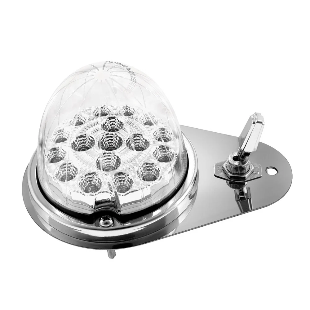 Kenworth Double Fury 17 LED Watermelon Clear Lens Above Door Dome SS Light Kit - Image 3