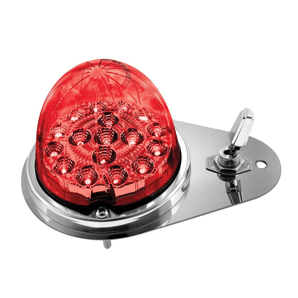 Kenworth Double Fury 17 LED Watermelon Clear Lens Above Door Dome SS Light Kit - Image 4