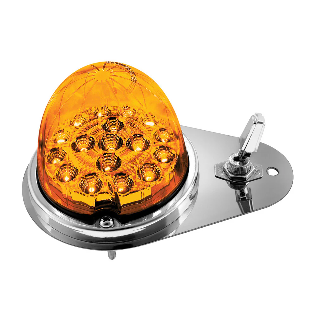Kenworth Double Fury 17 LED Watermelon Clear Lens Above Door Dome SS Light Kit - Image 5