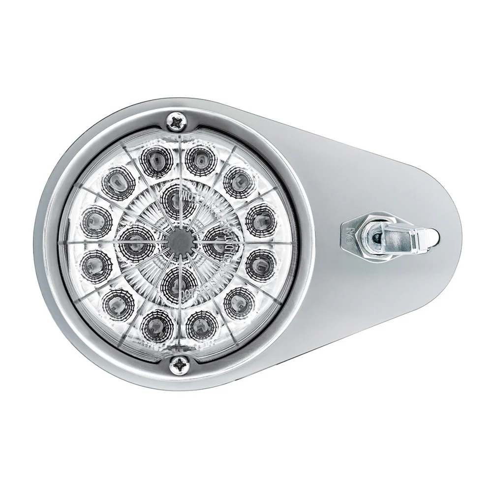 Kenworth Double Fury 17 LED Watermelon Clear Lens Above Door Dome SS Light Kit - Image 8