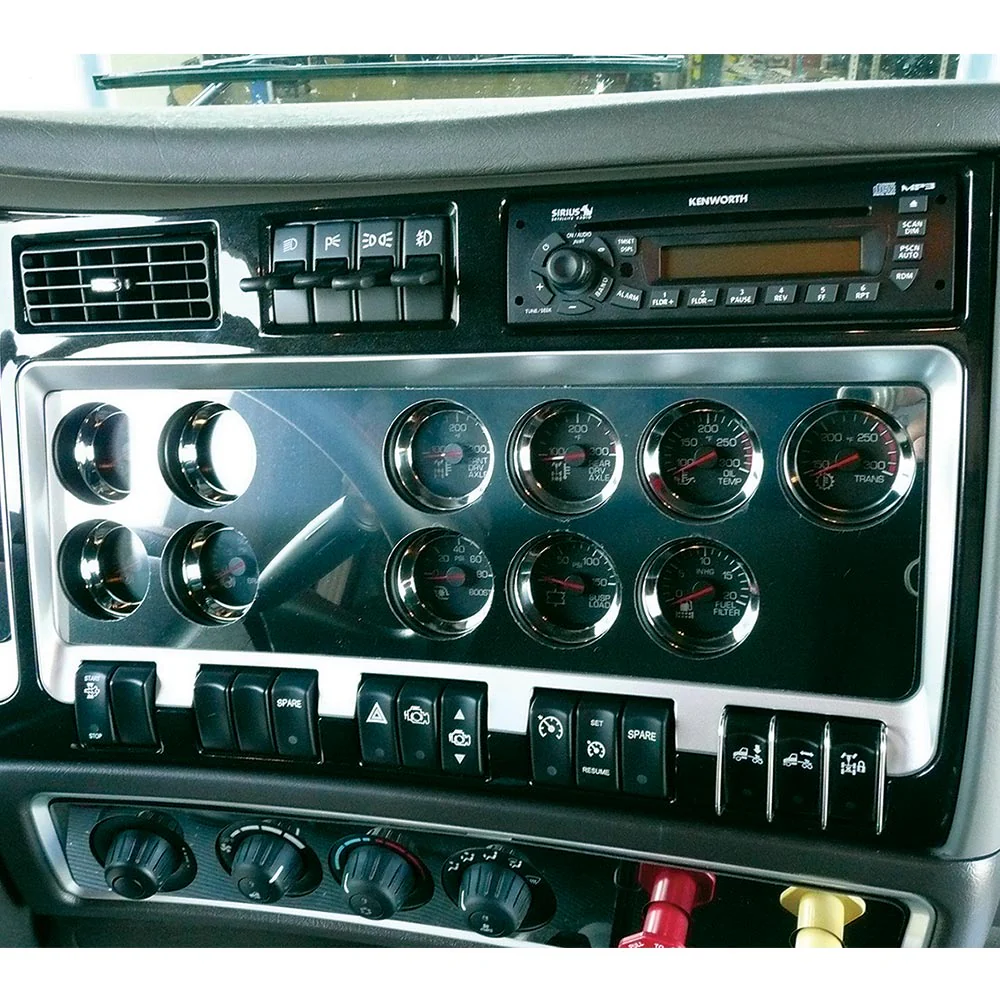 Kenworth Gauge Trim Panel with 11 Cutouts