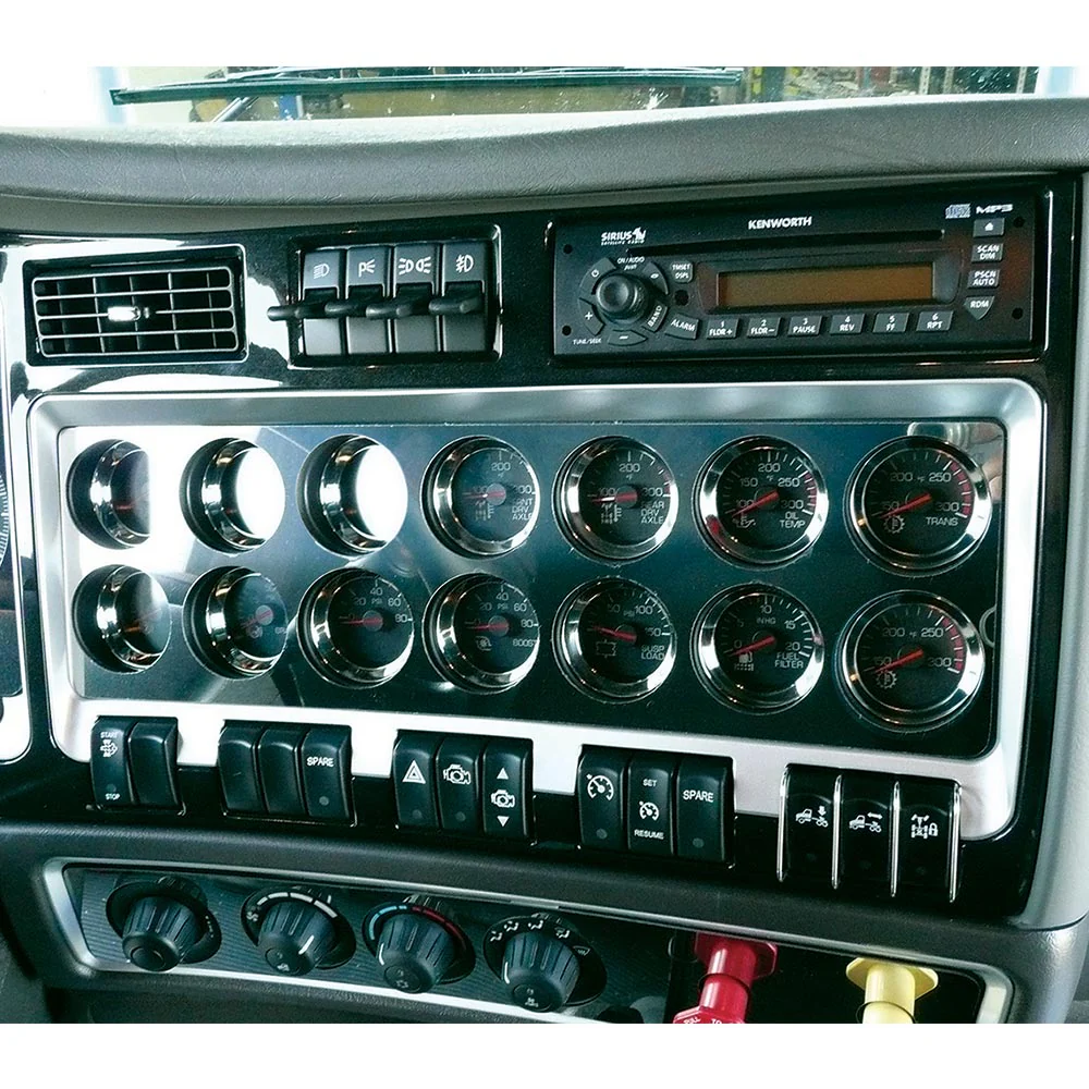 Kenworth Gauge Trim Panel with 14 Cutouts