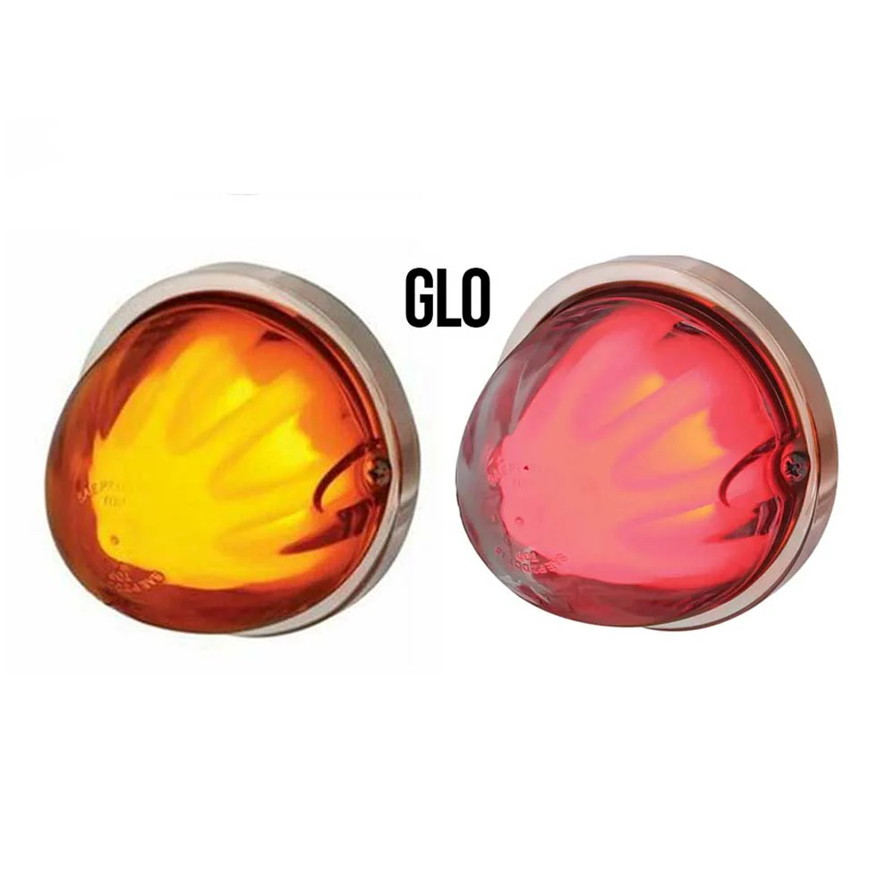 Kenworth Logo Shaped Stainless Steel Turn Signal GLO Watermelon LED Lights - Image 2