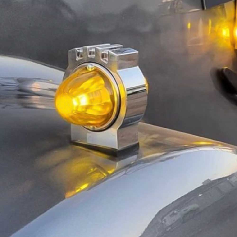 Kenworth Logo Shaped Stainless Steel Turn Signal Standard Watermelon LED Lights - Image 8