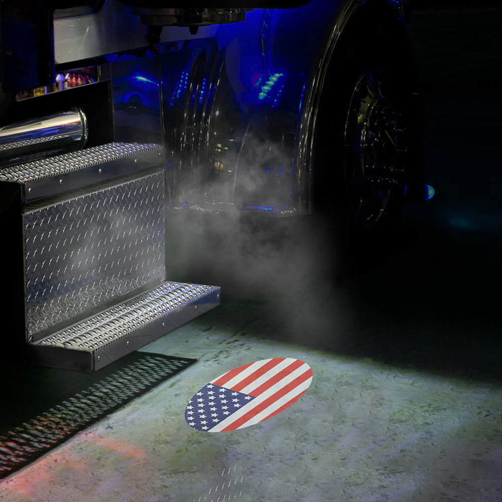 Kenworth, Peterbilt Oval USA Flag Projector LED Door Light - Image 10