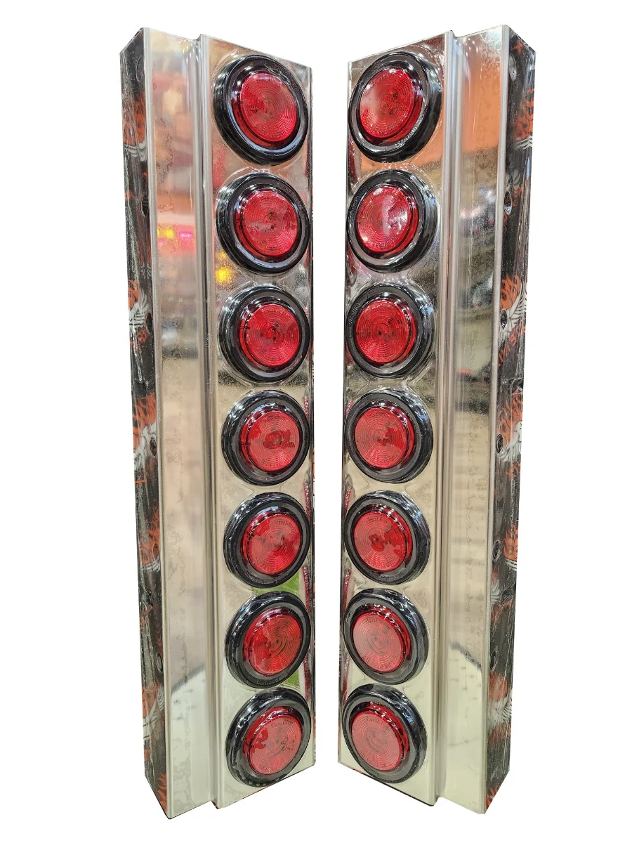 Kenworth Rear Air Cleaner Light Bar with Seven Red 2" LED Lights