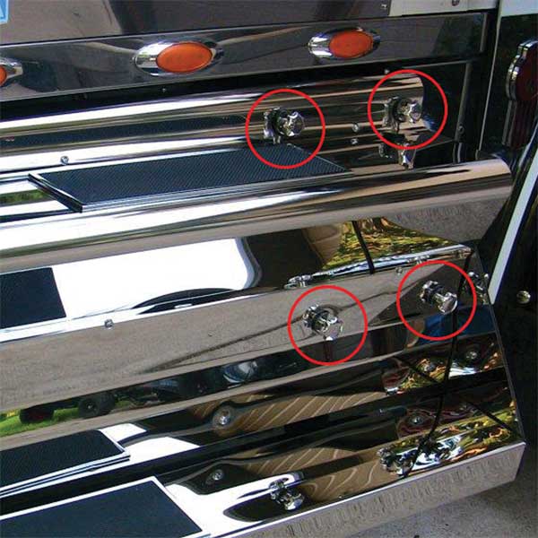 Kenworth Stainless Steel Battery Box Knobs - Image 2