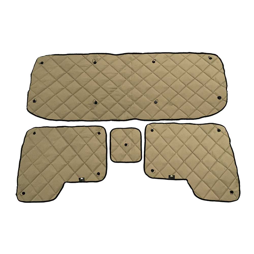 Kenworth T170, T270, T300, T370, T440, T470, T600, T660, T800, W900 Models with DayLite Door ZenEclipse Blackout Window Covers with Peeper - Tan