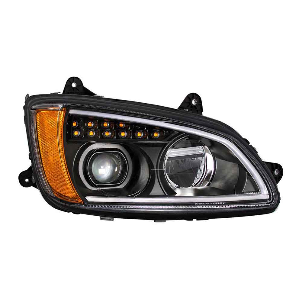 Kenworth T660 2007-2017 Black LED Headlight with Turn Signal & Position Light Bar - Image 5
