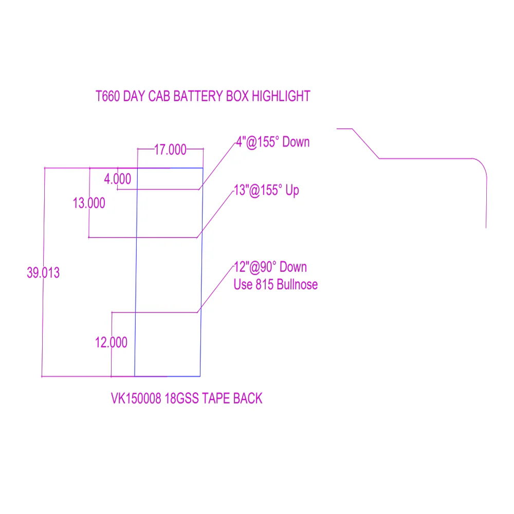 Kenworth T660 and T680 Day Cab Battery Box Trim - Image 2