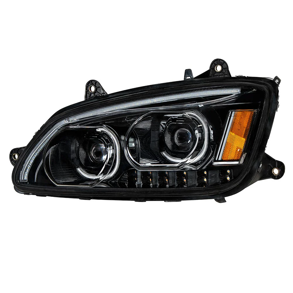 Kenworth T660 Blackout LED Headlight with LED Turn Signal - Image 2