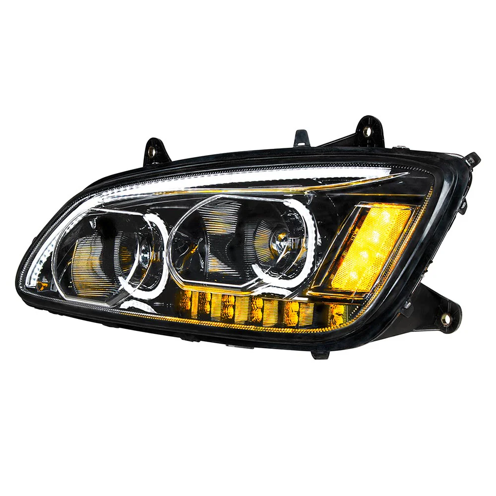 Kenworth T660 Blackout LED Headlight with LED Turn Signal - Image 3
